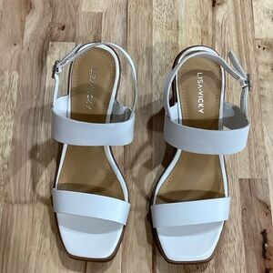 Lisa + Vicky White Women's Sandals-NIB